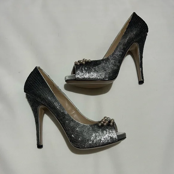 Valentino garavani sequin peep to pumps - Picture 7 of 16